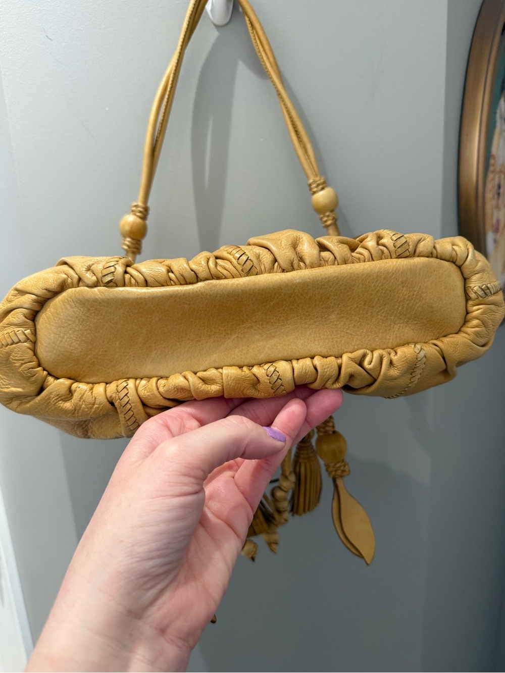 Lockheart Leather Shoulder Bag with Tassel Details - Picture 6 of 8